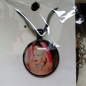 Marilyn Monroe Inspired Glass Pendant Necklace